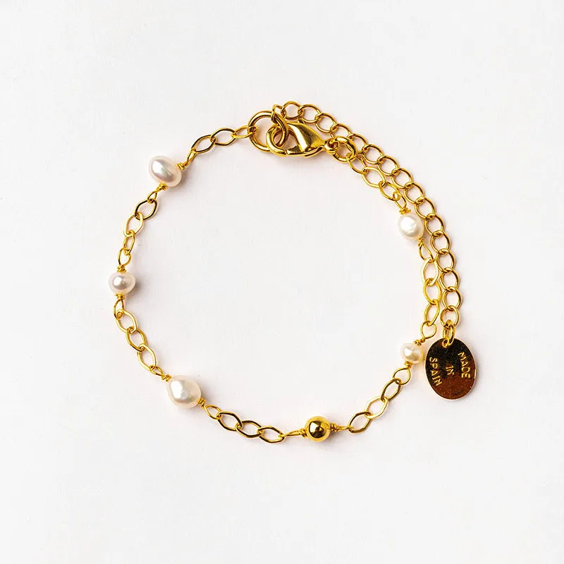 Velatti Multi Baby Pearls or Gems Link Bracelet