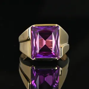 Vintage Gold 7.5 CTW Pink Sapphire Signet Ring
