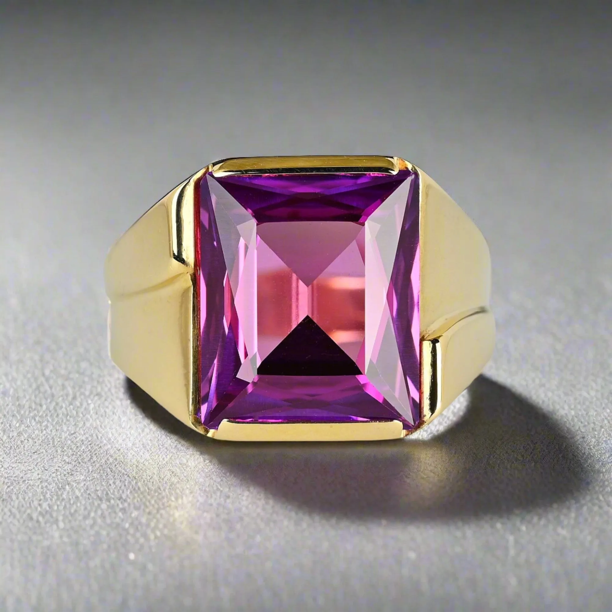 Vintage Gold 7.5 CTW Pink Sapphire Signet Ring
