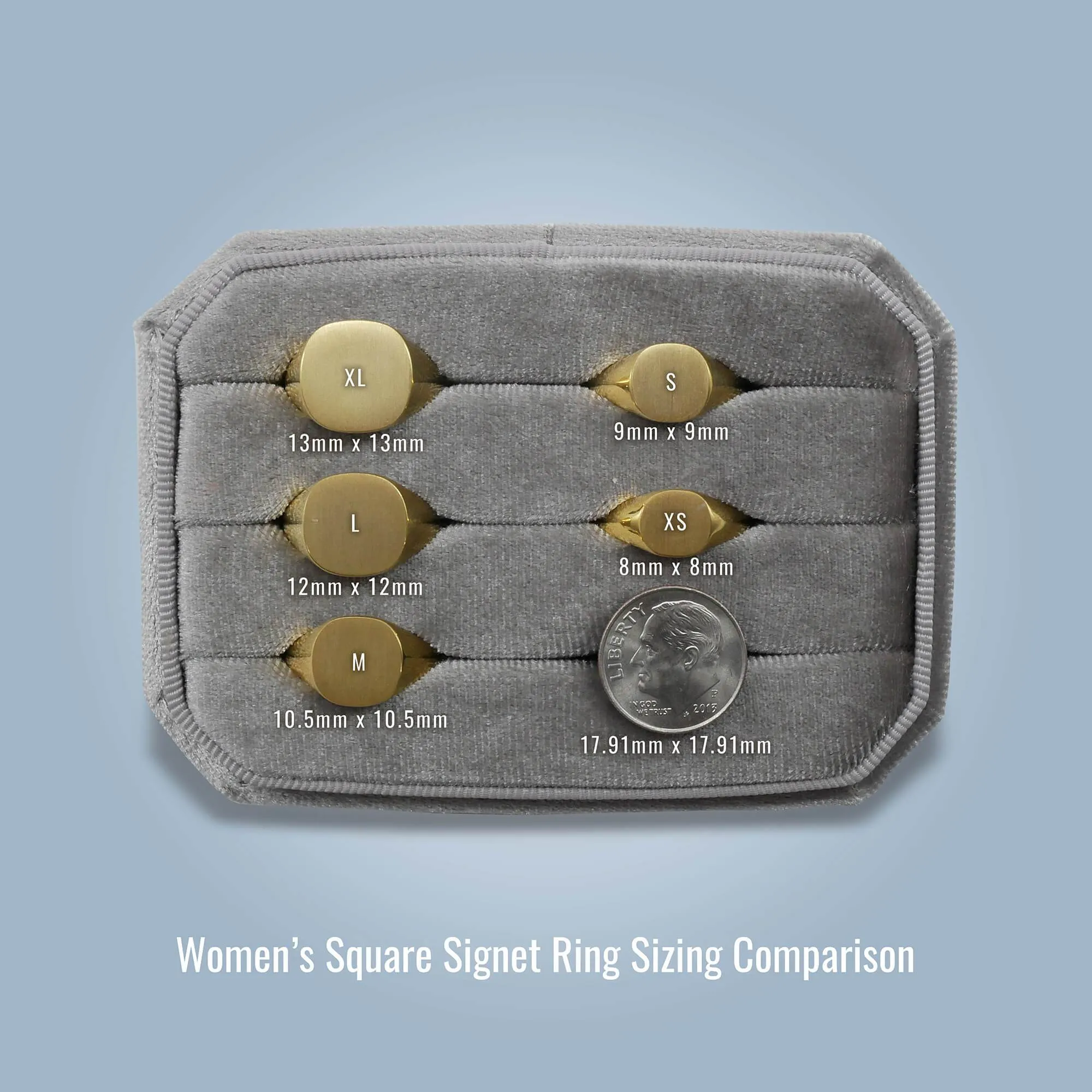 Women's Square Signet Ring - Large